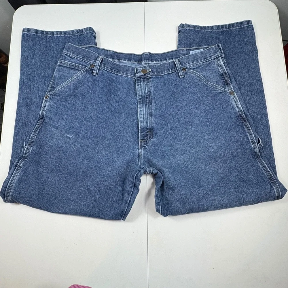 Wrangler‎ Carpenter Jeans Mens 38x30 Blue Denim Workwear Utility Pants